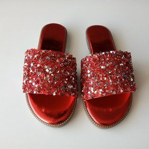 Women Glitter Sandal ,Slip on S…